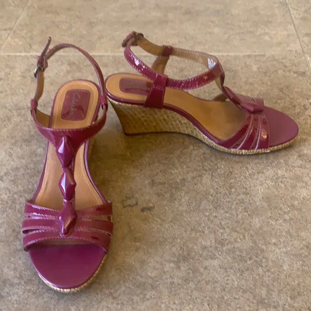 Clarks purple espadrille sandals